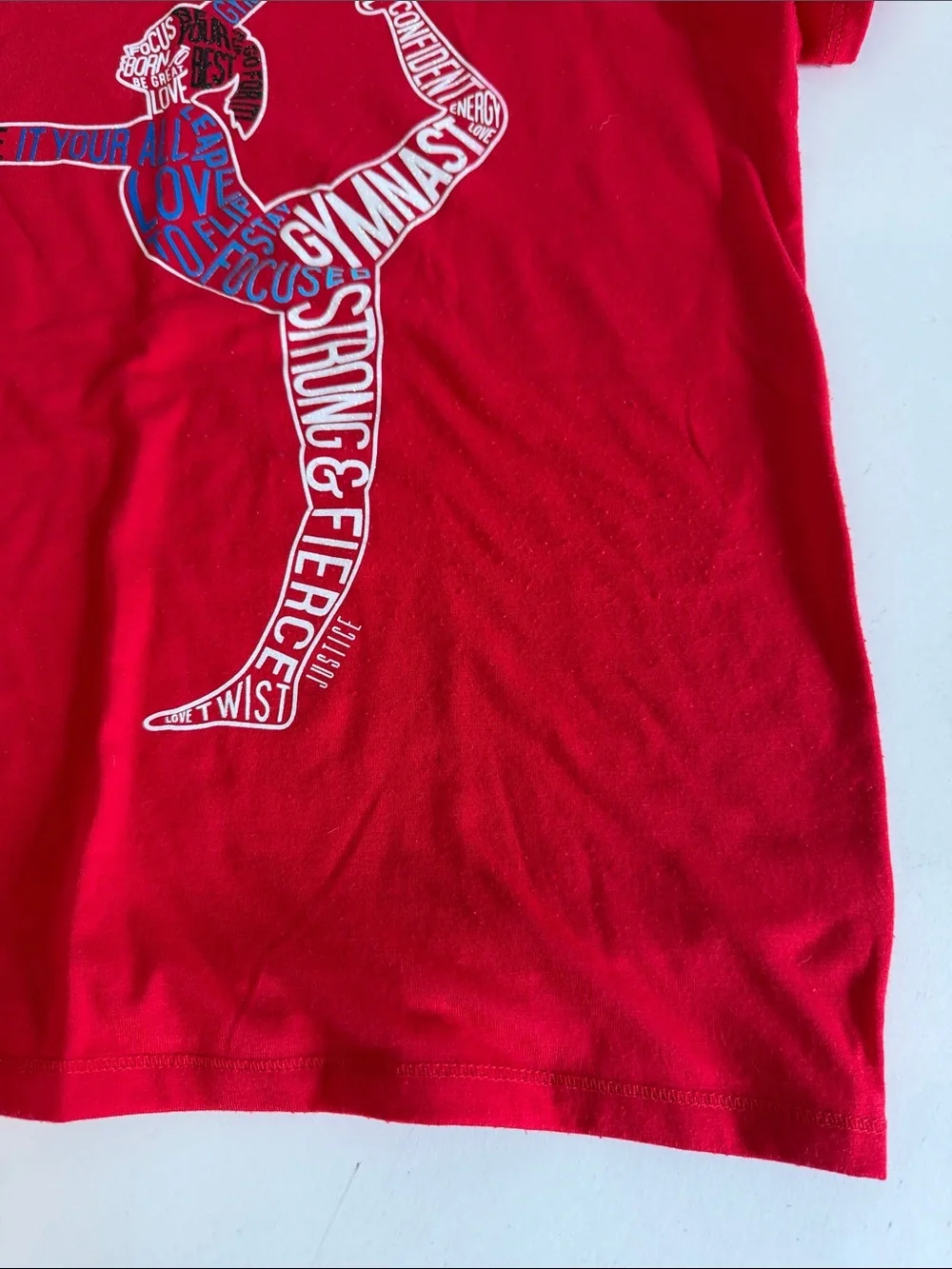 Girls' Justice Red Gymnast Silhouette Tee